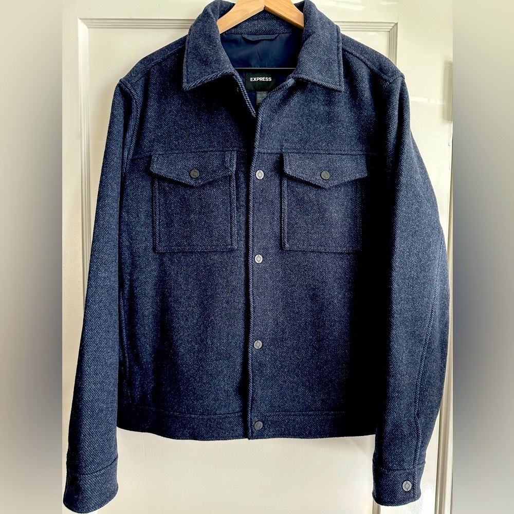 🔹 Wool Blend Trucker Jacket